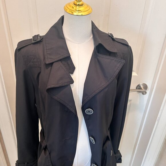BRAETAN Women's Black Trench Coat in Size Large - Picture 4 of 7